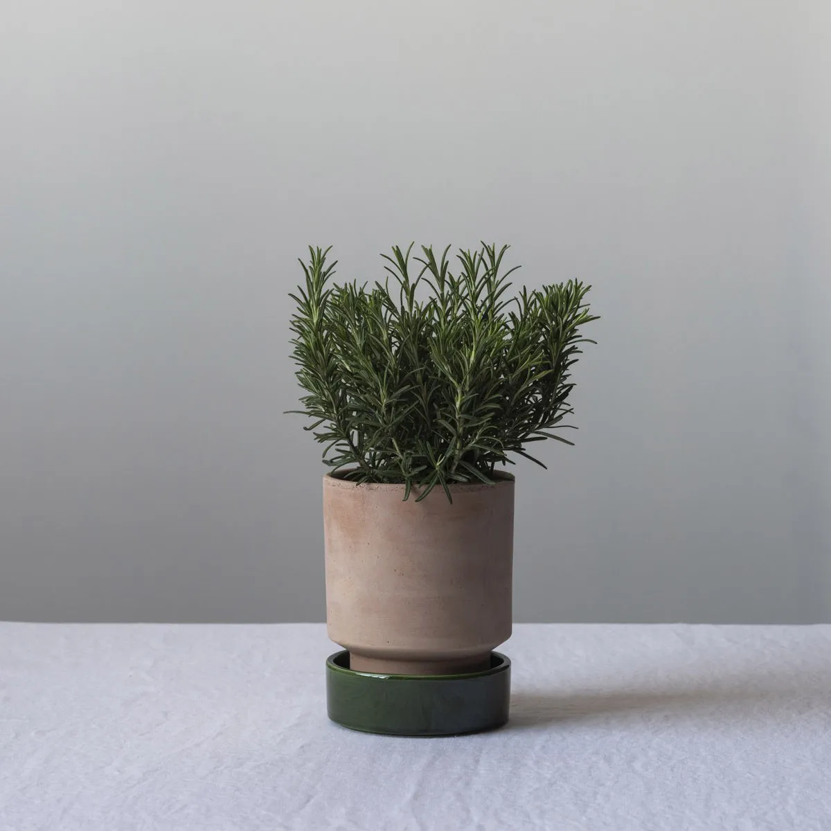Hoff kruka, Ø14 cm, Raw Rosa-Emerald Green (rosa-grön) Bergs Potter