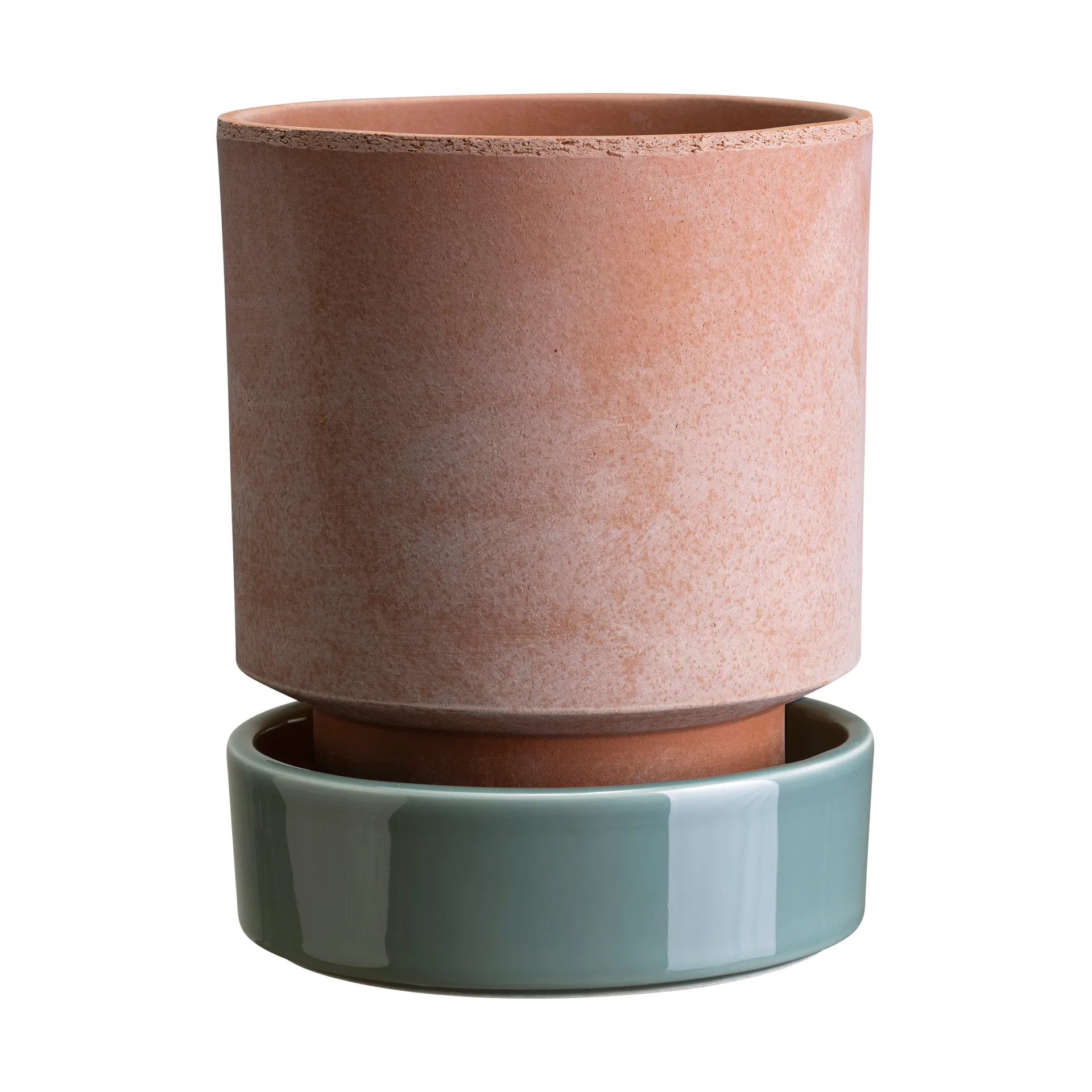Hoff kruka, Ø14 cm, Raw Rosa-Misty Blue (rosa-blå) Bergs Potter