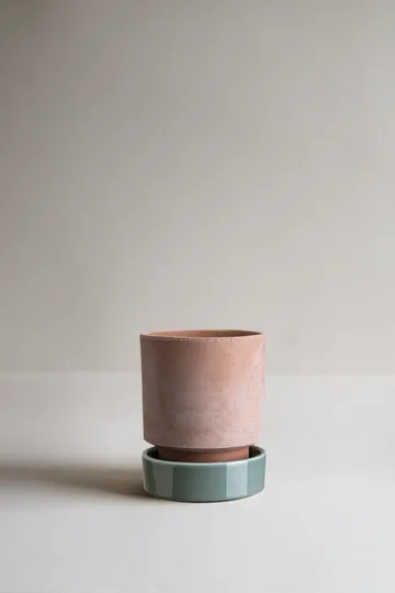 Hoff kruka - Ø14 cm, Raw Rosa-Misty Blue (rosa-blå) - Bergs Potter