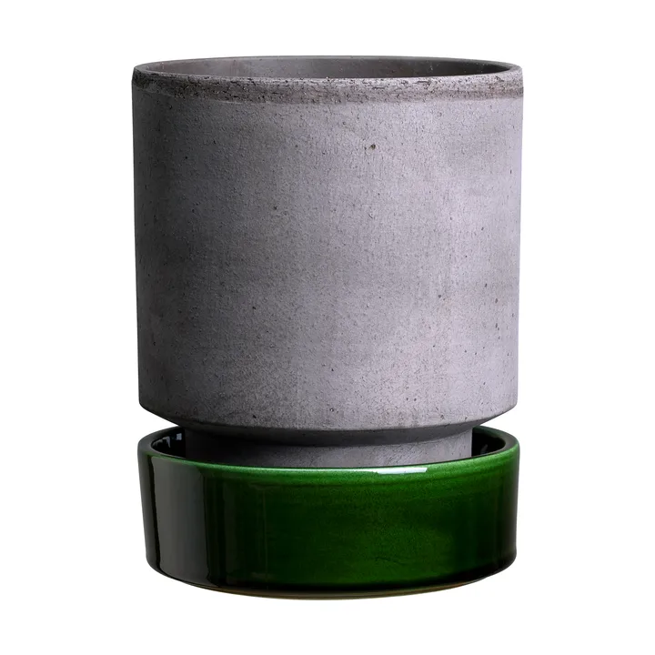 Hoff kruka - Ø16 cm, Raw Grey-Emerald Green (grå-grön) - Bergs Potter