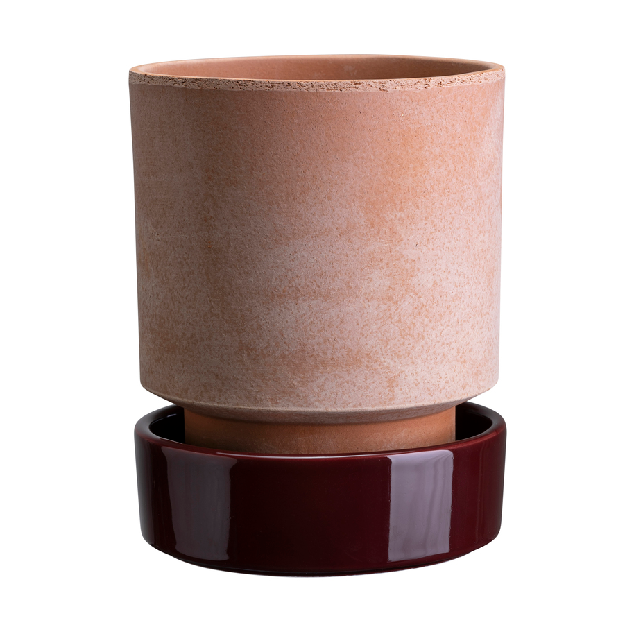 Bergs Potter Hoff kruka o16 cm, Raw Rosa-Deep Burgundy
