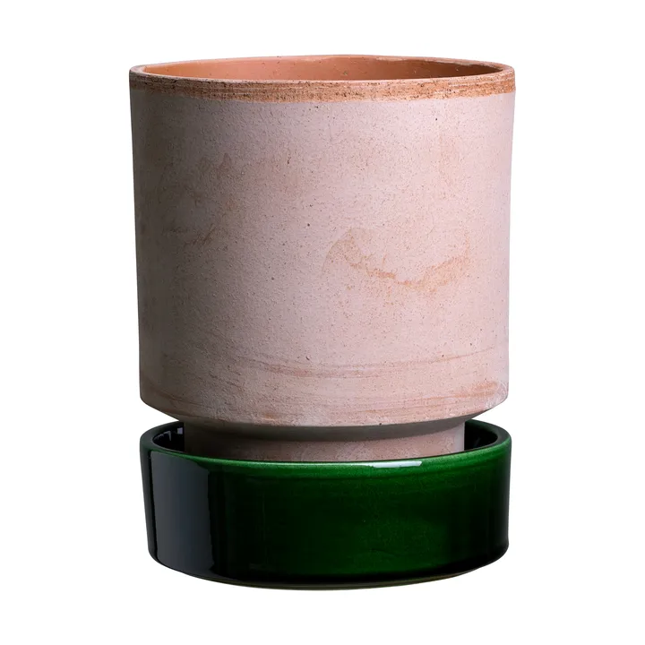 Hoff kruka - Ø16 cm, Raw Rosa-Emerald Green (rosa-grön) - Bergs Potter