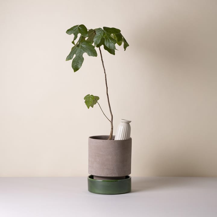 Hoff kruka, Ø18 cm, Raw Grey-Emerald Green Bergs Potter