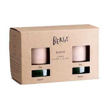 Hoff kruka 2-pack - Ø8 cm, Raw Rosa-Emerald Green - Bergs Potter