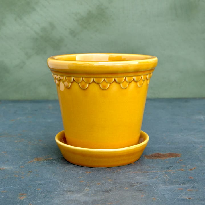 Köpenhamn kruka glaserad Ø16 cm, Gul Bergs Potter