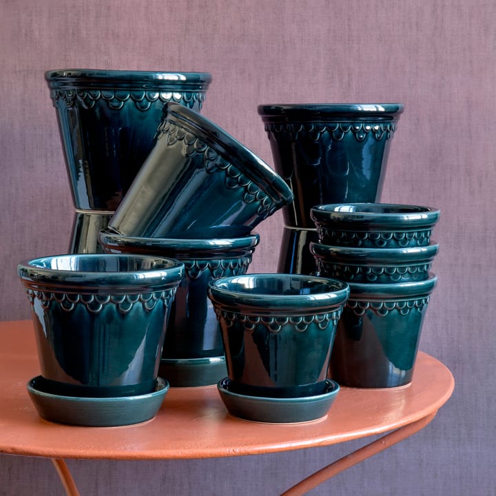 Köpenhamn kruka glaserad Ø18 cm, Blå Bergs Potter