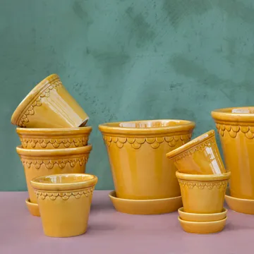 Köpenhamn kruka glaserad - Gul, Ø16 cm - Bergs Potter