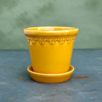 Köpenhamn kruka glaserad - Gul, Ø16 cm - Bergs Potter