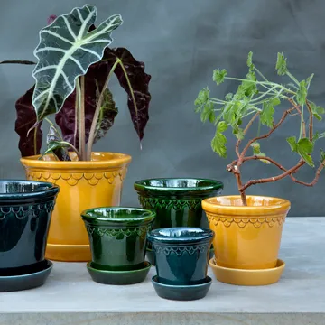 Köpenhamn kruka glaserad - Gul, Ø18 cm - Bergs Potter