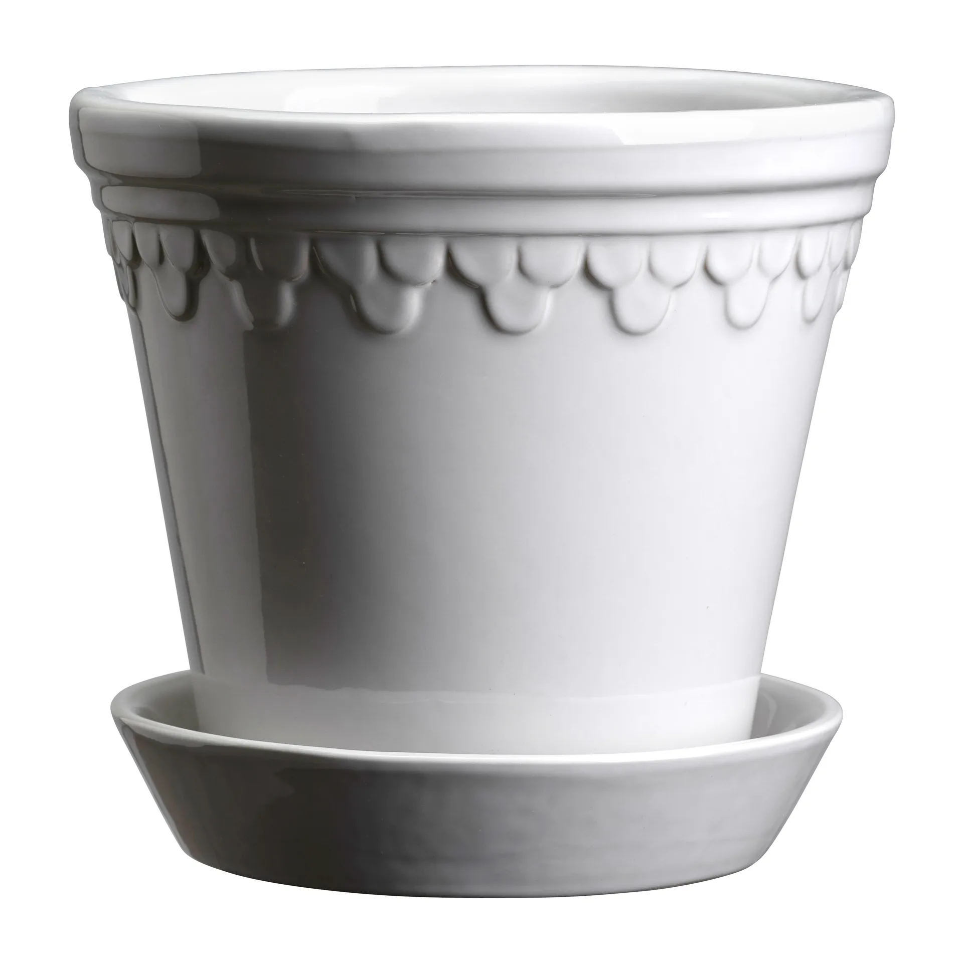 Köpenhamn kruka glaserad, Mineral White (vit), Ø12 cm Bergs Potter