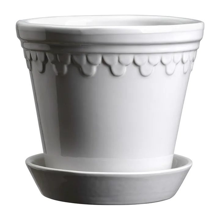 Köpenhamn kruka glaserad - Mineral White (vit), Ø14 cm - Bergs Potter