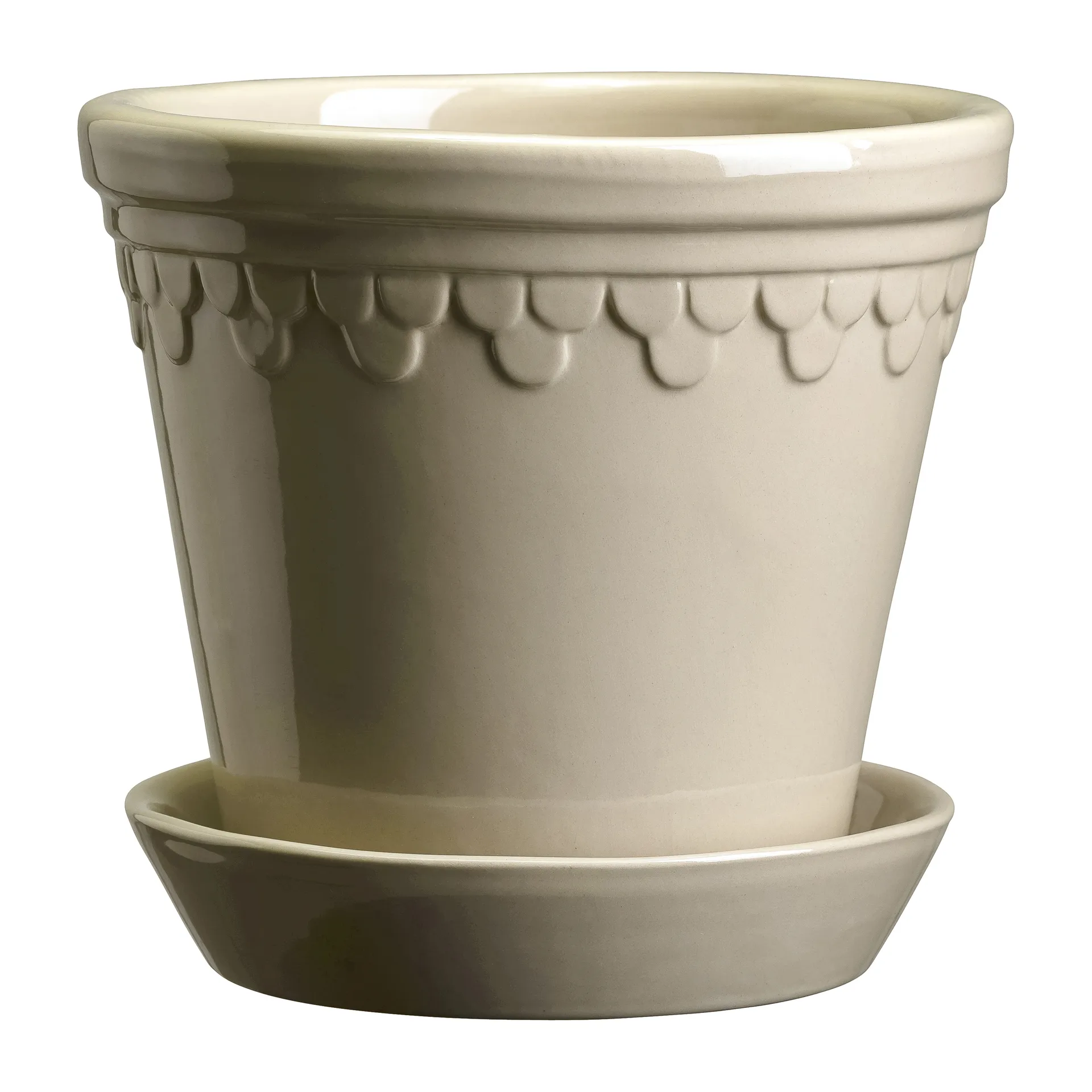 Köpenhamn kruka glaserad, Sand Stone (beige), Ø25 cm Bergs Potter