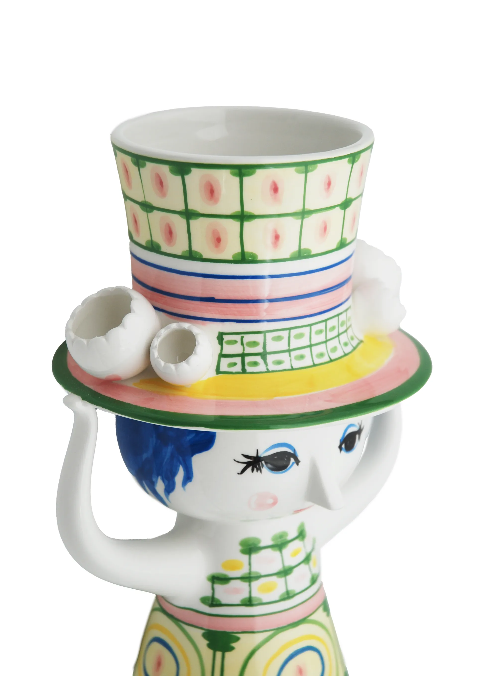 Lady with hat vas H24,5 cm, Grön Bjørn Wiinblad