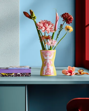 Nina vas - Gul-rosa, 22 cm - Bjørn Wiinblad