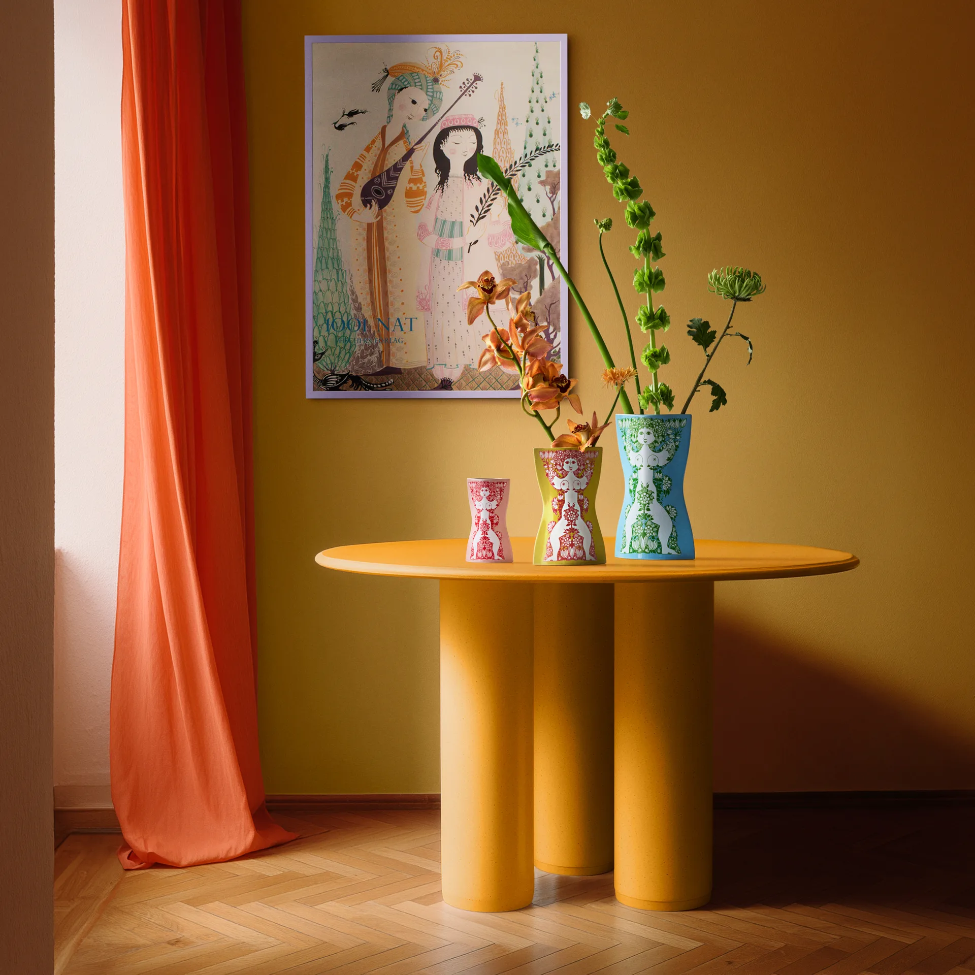 Nina vas, Gul-rosa, 22 cm Bjørn Wiinblad