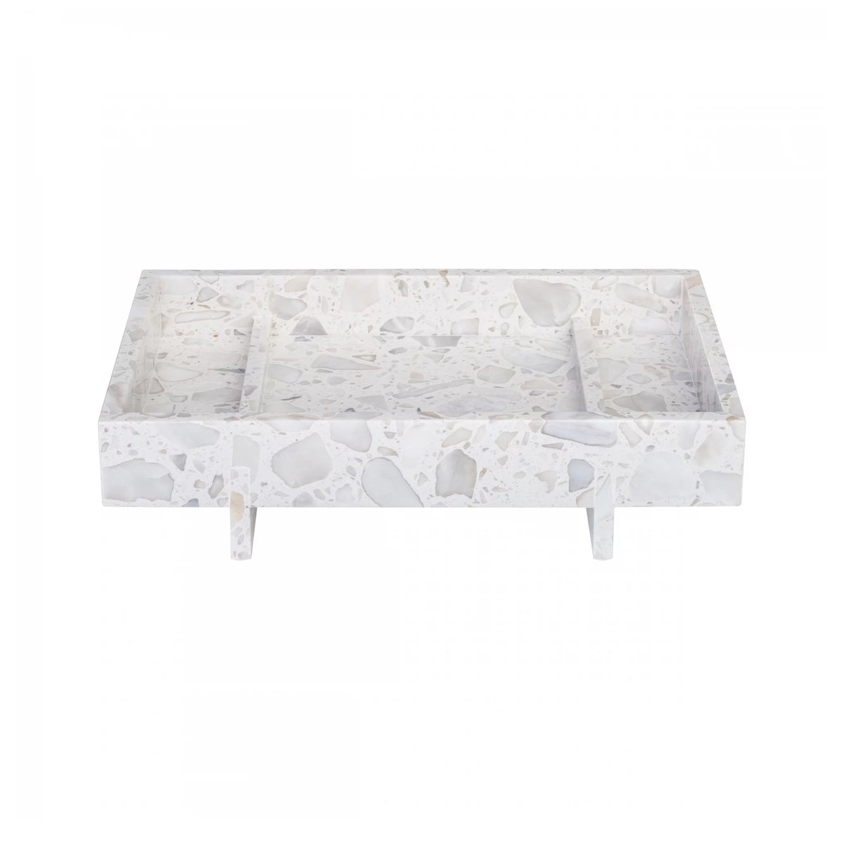 blomus Abento bricka marmor 18x30 cm Nimbus cloud | Skandinavisk Design | Brickor | Vit