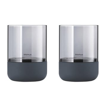 Calma ljuslykta Ø7 cm 2-pack - Steel grey-smoke - blomus