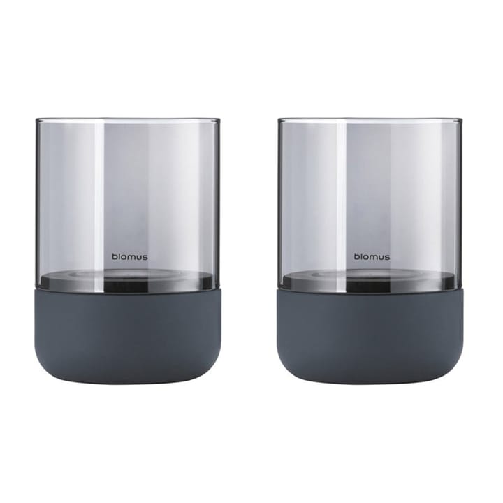 Calma ljuslykta Ø7 cm 2-pack, Steel grey-smoke blomus