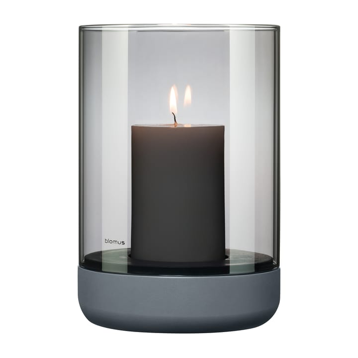 Calma stormlykta med blockljus Ø15 cm, Gray-smoke blomus