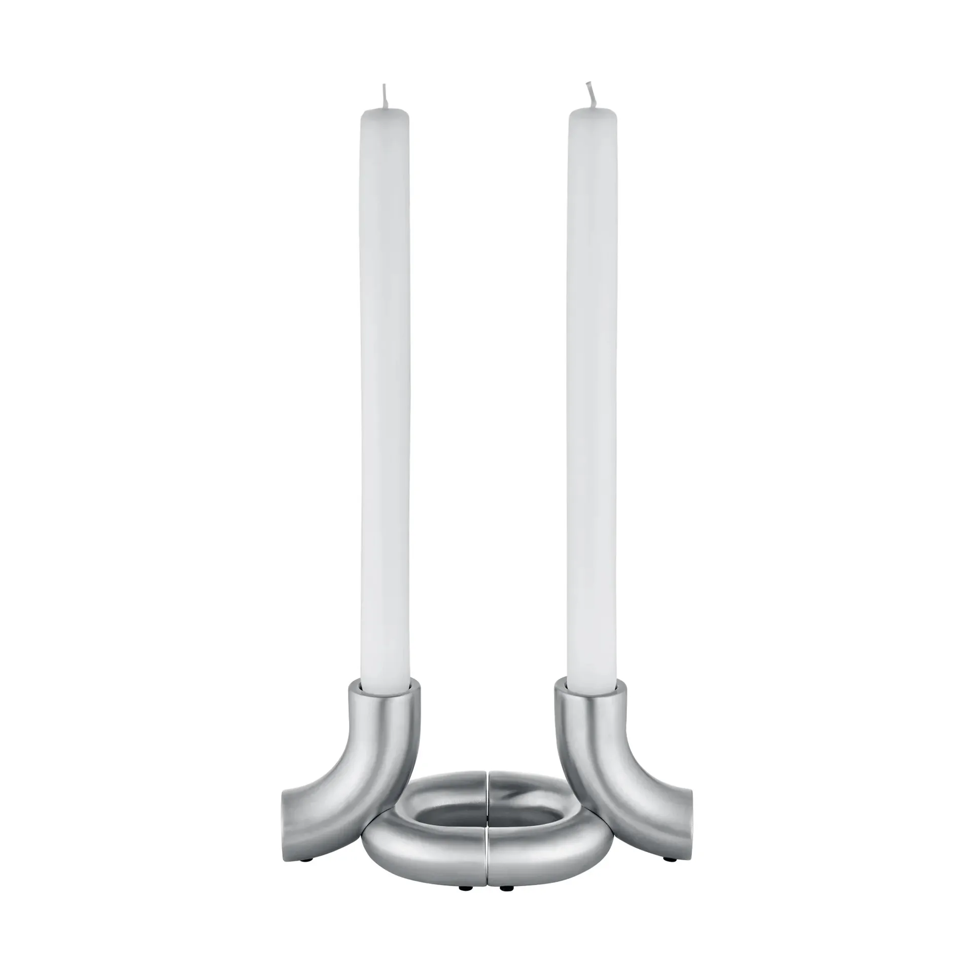 Doodle ljusstake 2-pack, Matt rostfritt stål blomus