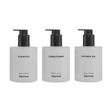 Kirei glasflaskor inkl vägghållare 3-pack - Vit, monteras med skruv - blomus