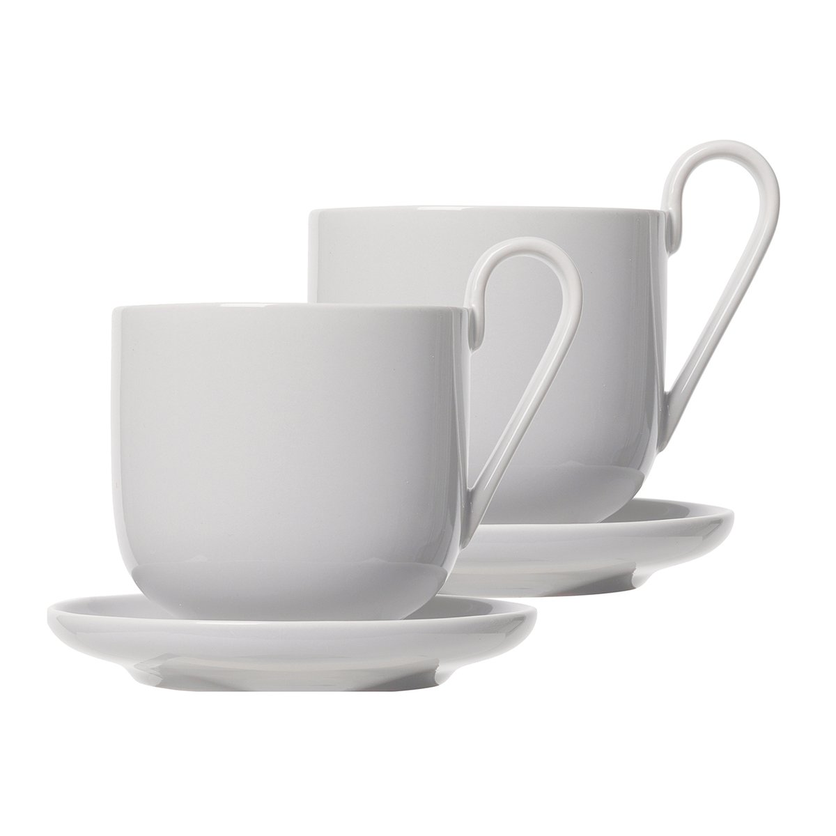 blomus Ro kaffekopp med fat 2-pack Nimbus cloud | Skandinavisk Design | Kaffekoppar | Grå