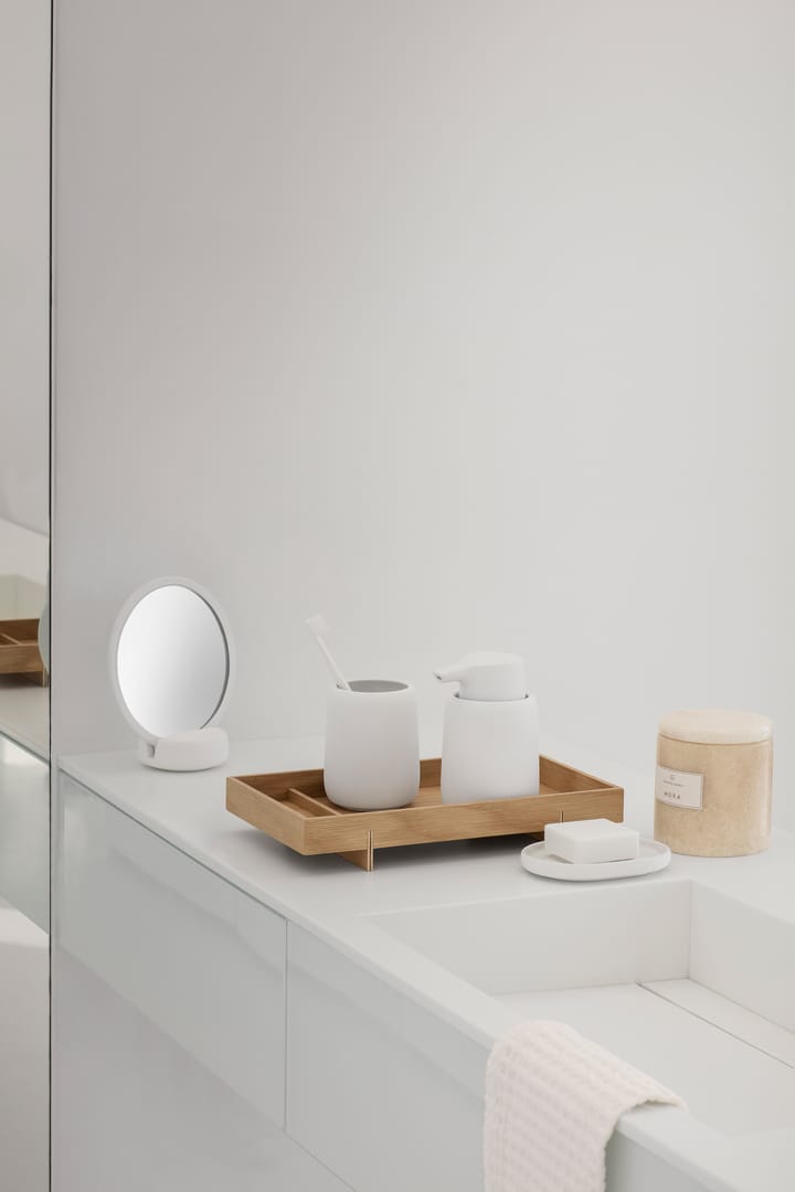 Sono Vanity bordsspegel Ø17 cm, Vit blomus