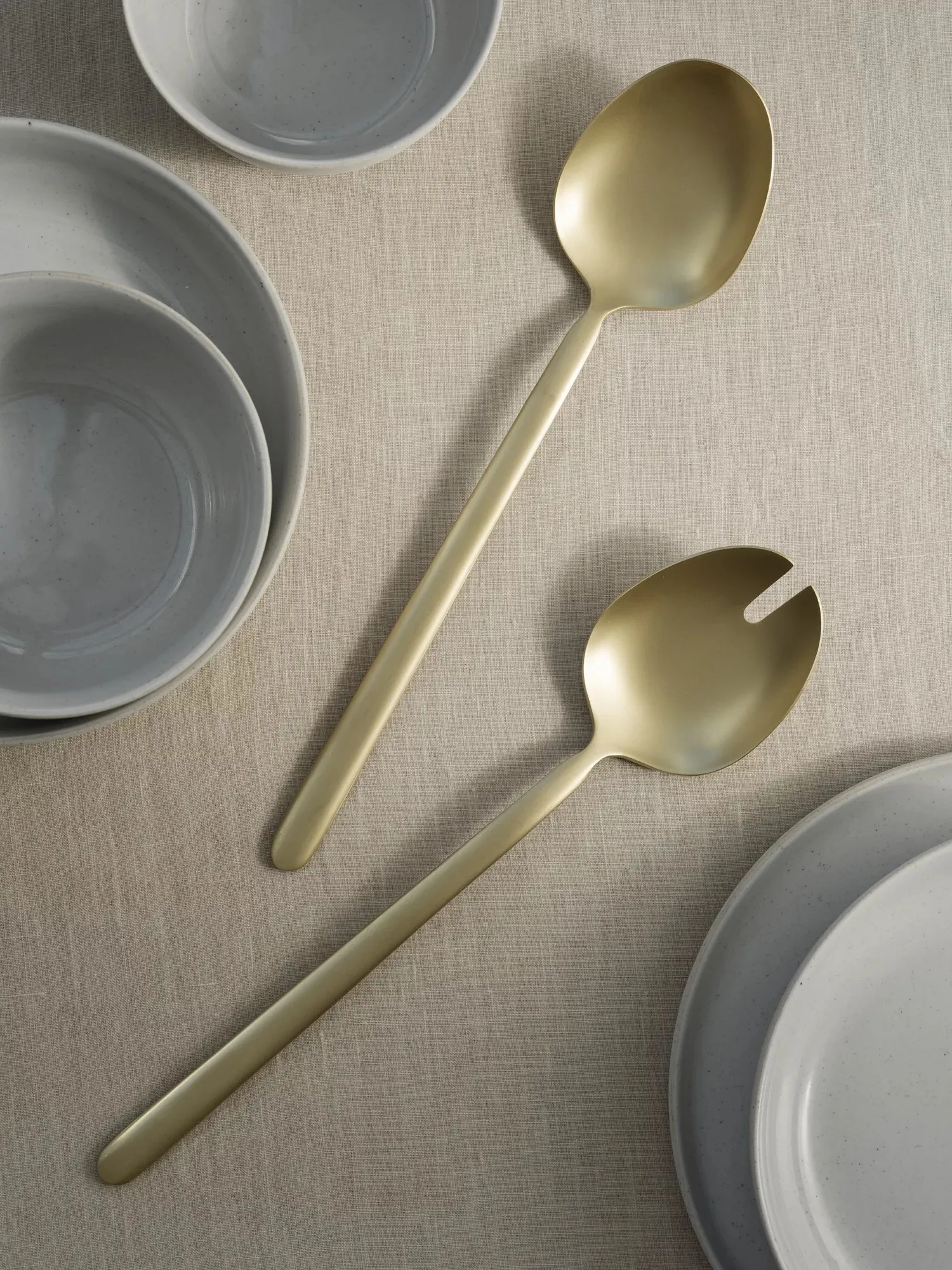 STELLA salladsbestick champagne 2 delar, 28 cm blomus