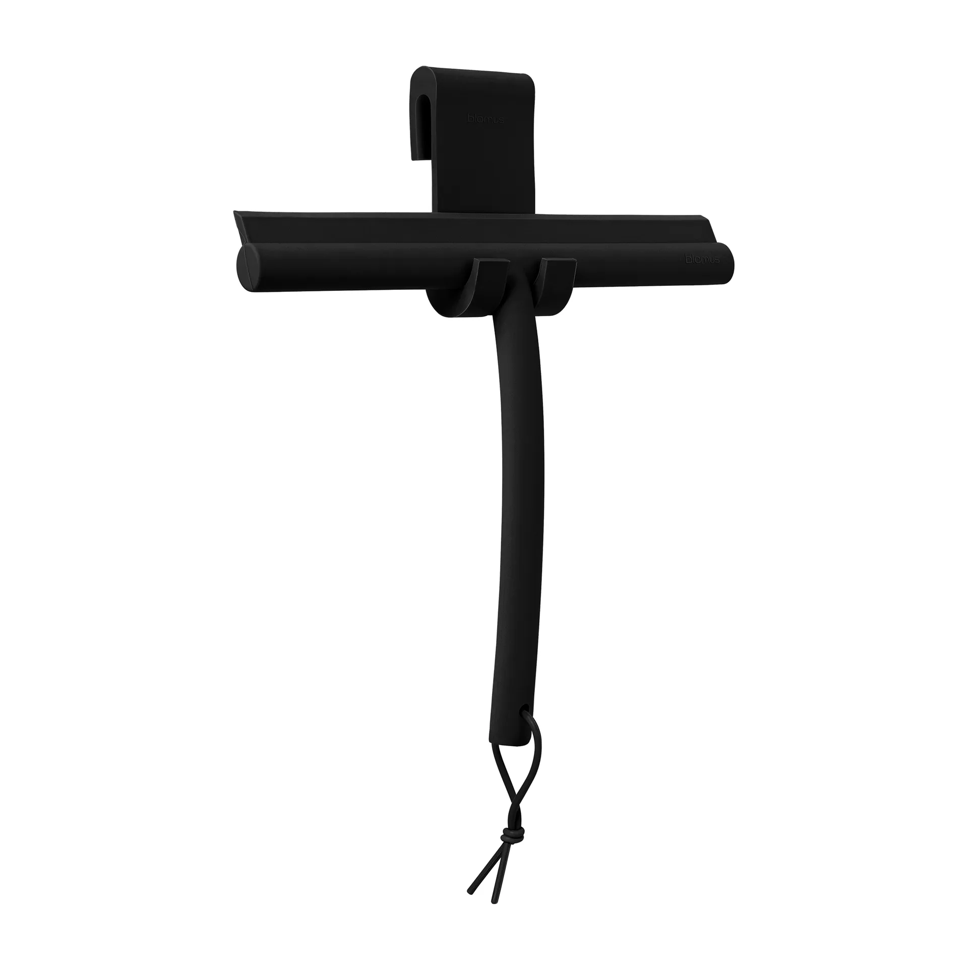 Vipo duschskrapa med krok, Svart blomus