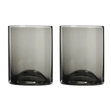 Wave tumblerglas 2-pack - Svart - blomus