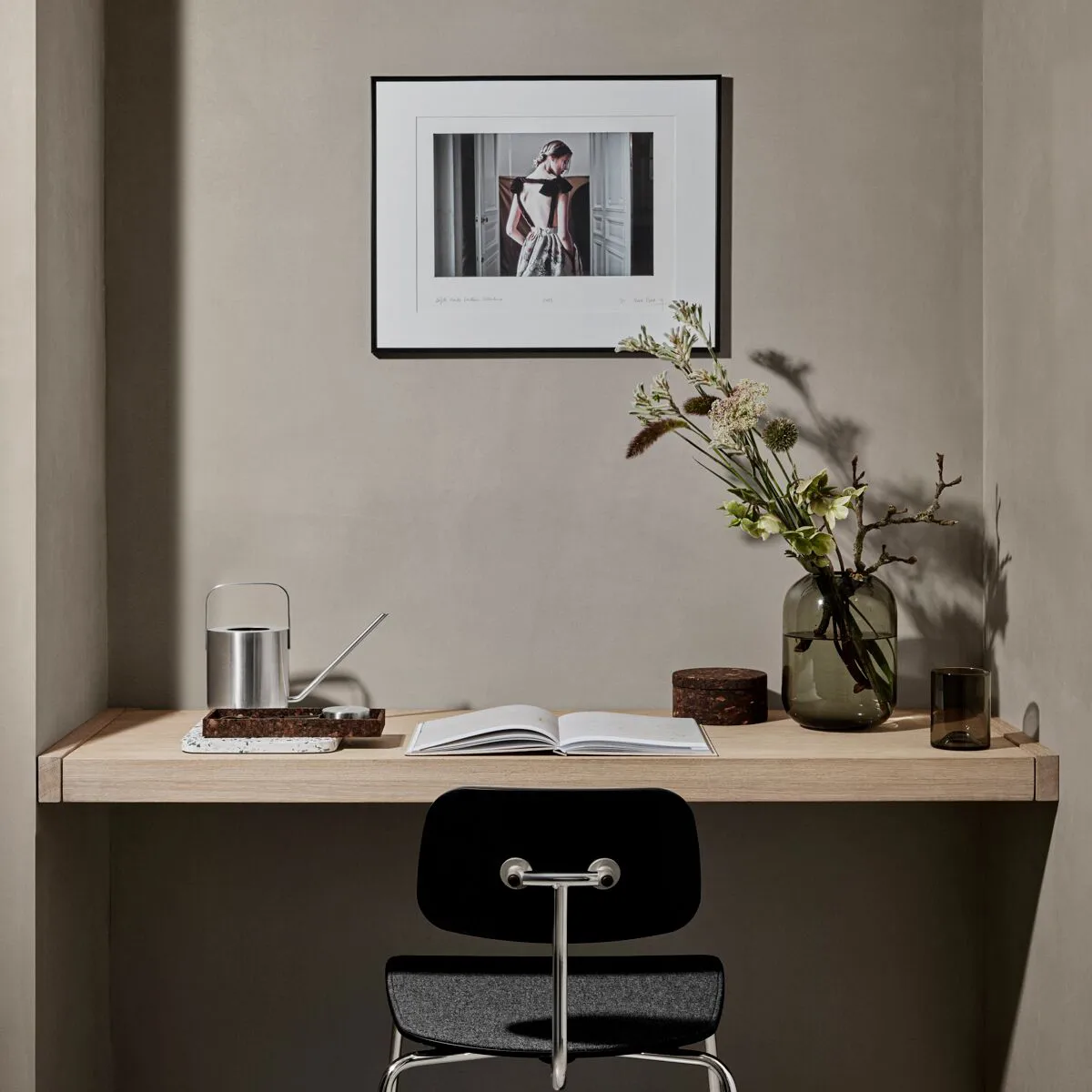 Wave tumblerglas 2-pack, Svart blomus