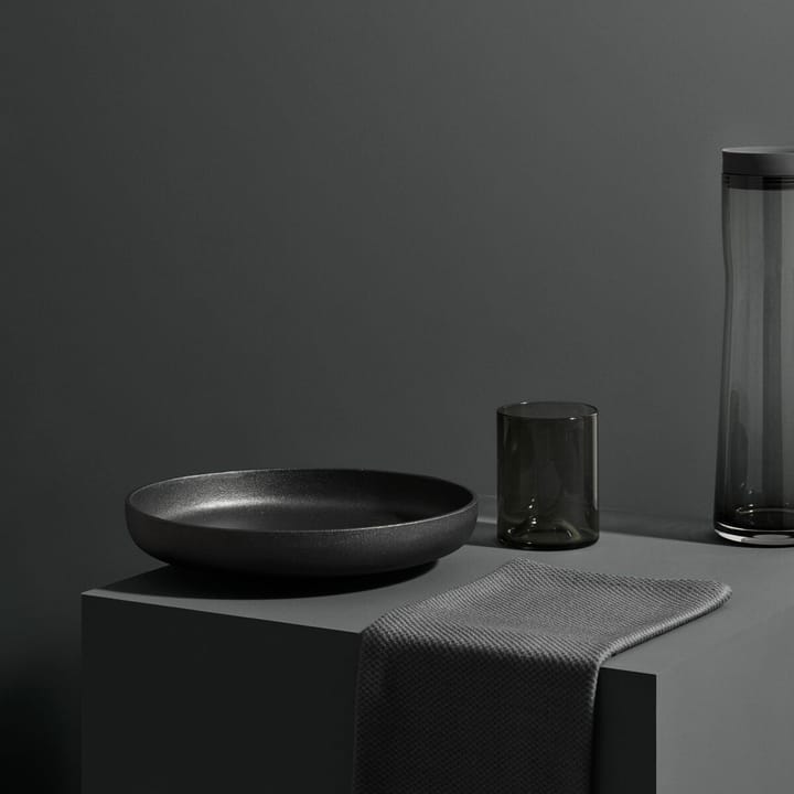 Wave tumblerglas 2-pack, Svart blomus