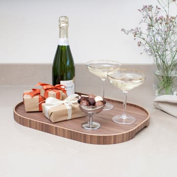 Bosign serveringsbricka curveline large 34x47 cm - Valnöt - Bosign