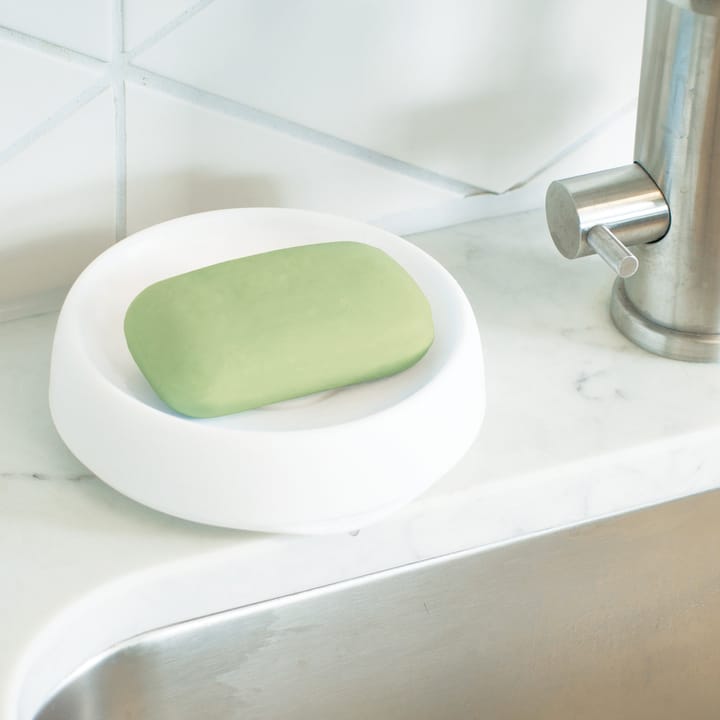 Tvålfat med dold avrinningspip silikon medium, Vit Bosign