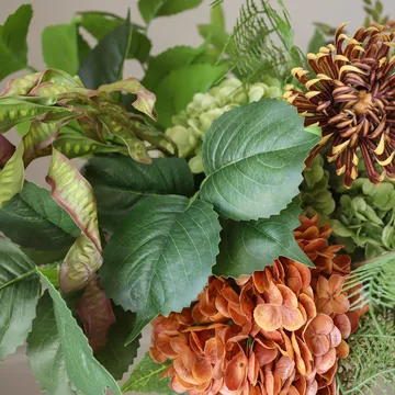 Cedar Grove konstgjord bukett - Hortensia-halvkaktusdahlia-kalla, 90 cm, 14 st - Botané