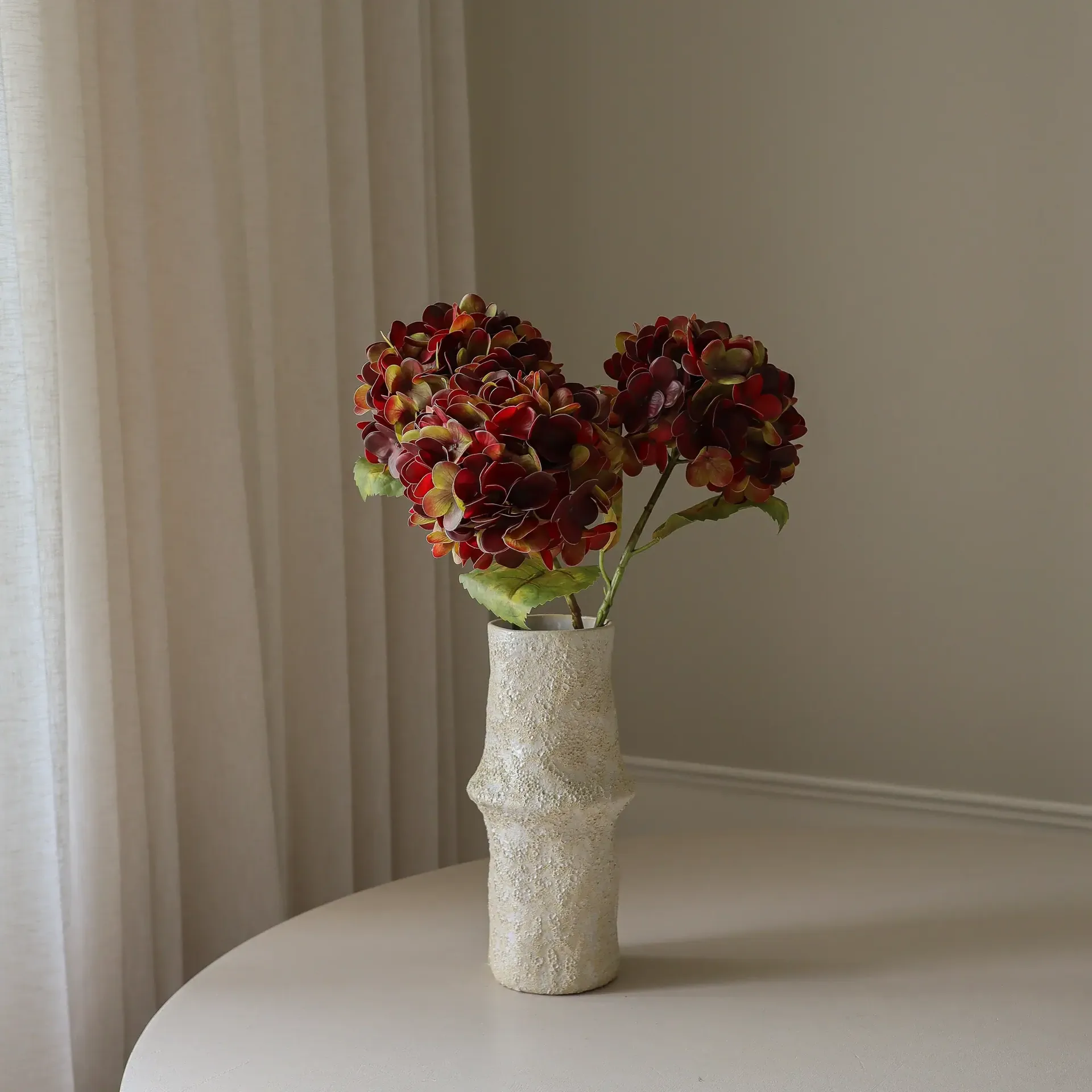 Hortensia konstgjord blomma, Deep burgundy, 60 cm, 1 st Botané