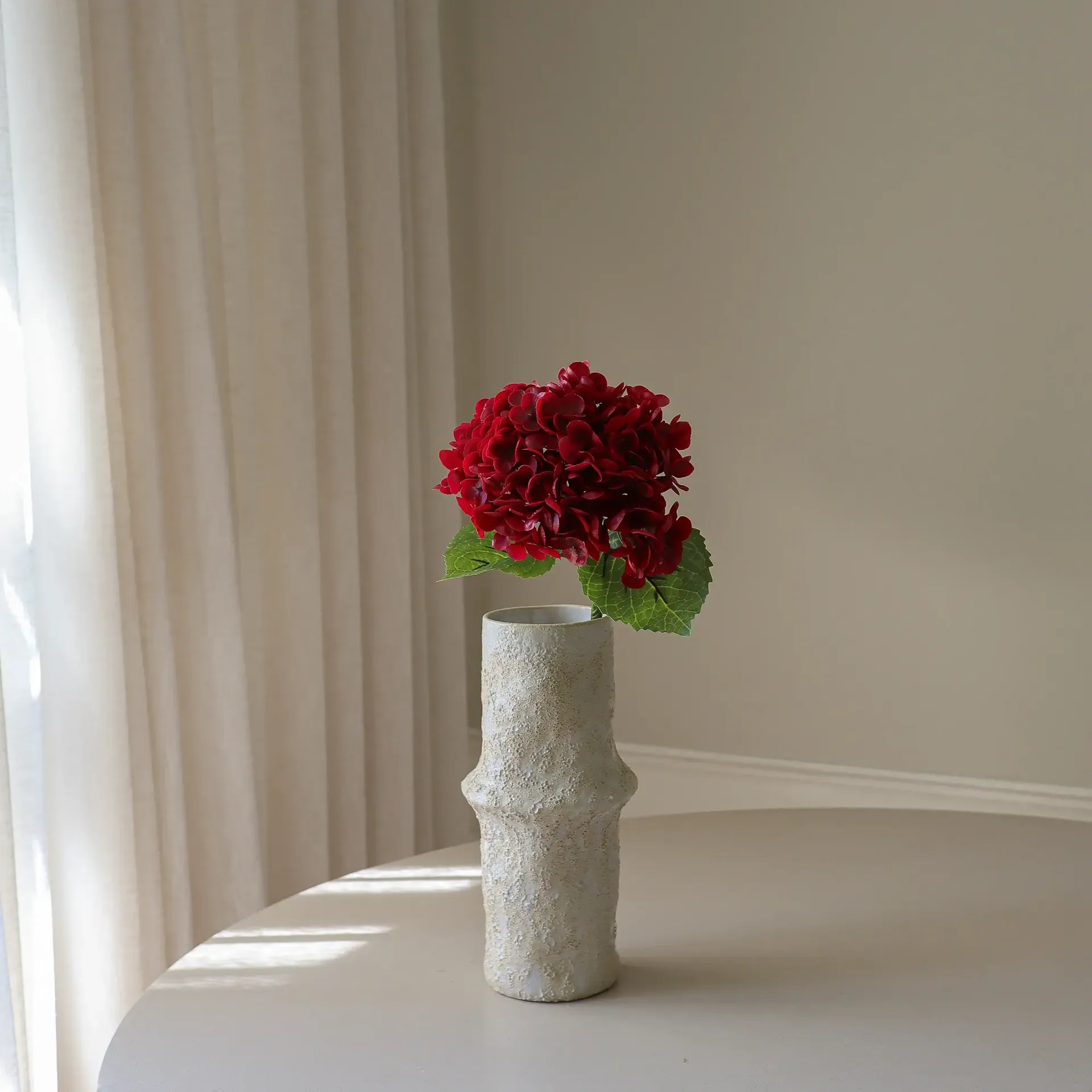 Hortensia konstgjord blomma, Red, 51 cm, 1 st Botané