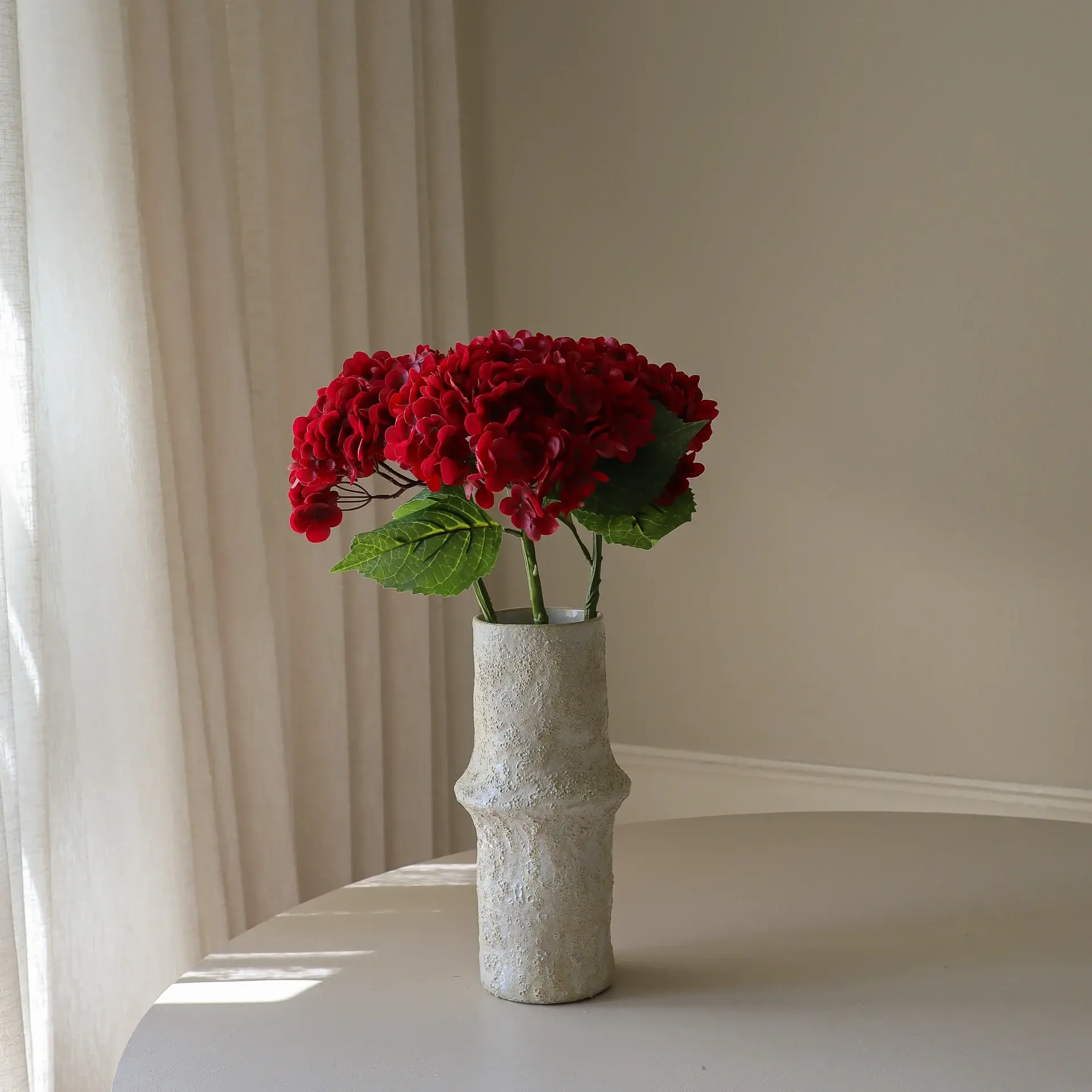 Hortensia konstgjord blomma, Red, 51 cm, 1 st Botané