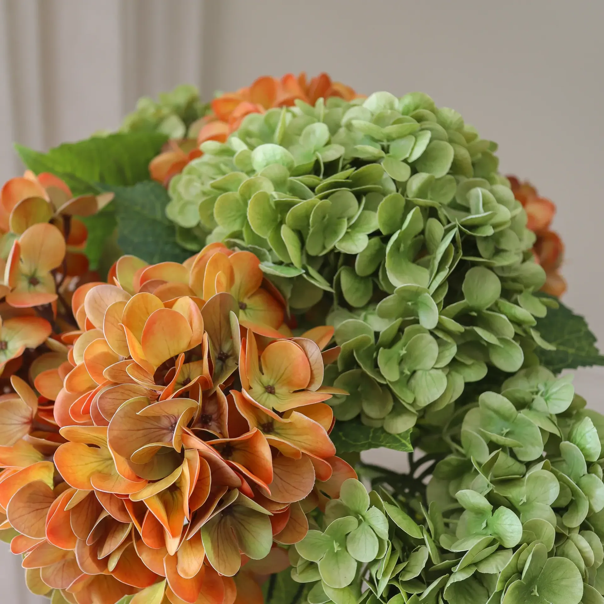 Hortensia konstgjord bukett, Copper, 60 cm, 7 st Botané