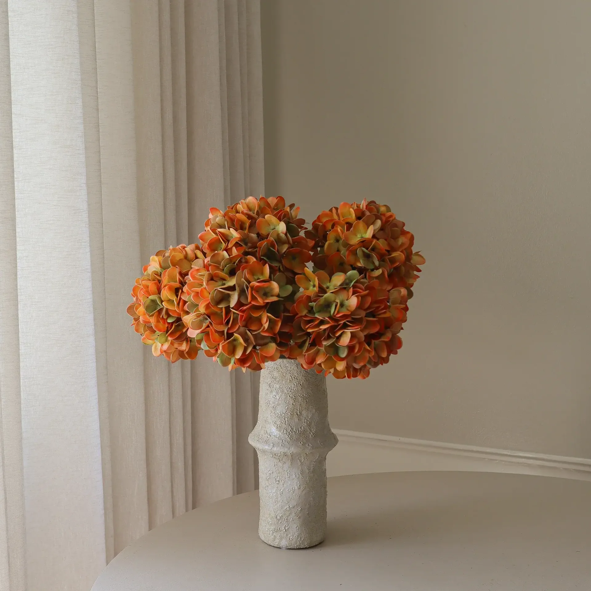 Hortensia konstgjord bukett, Orange, 60 cm, 6 st Botané
