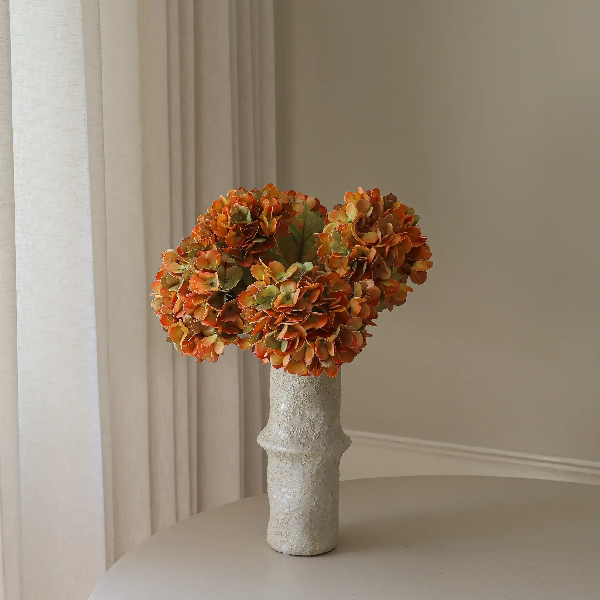 Hortensia konstgjord bukett, Orange, 60 cm, 6 st Botané