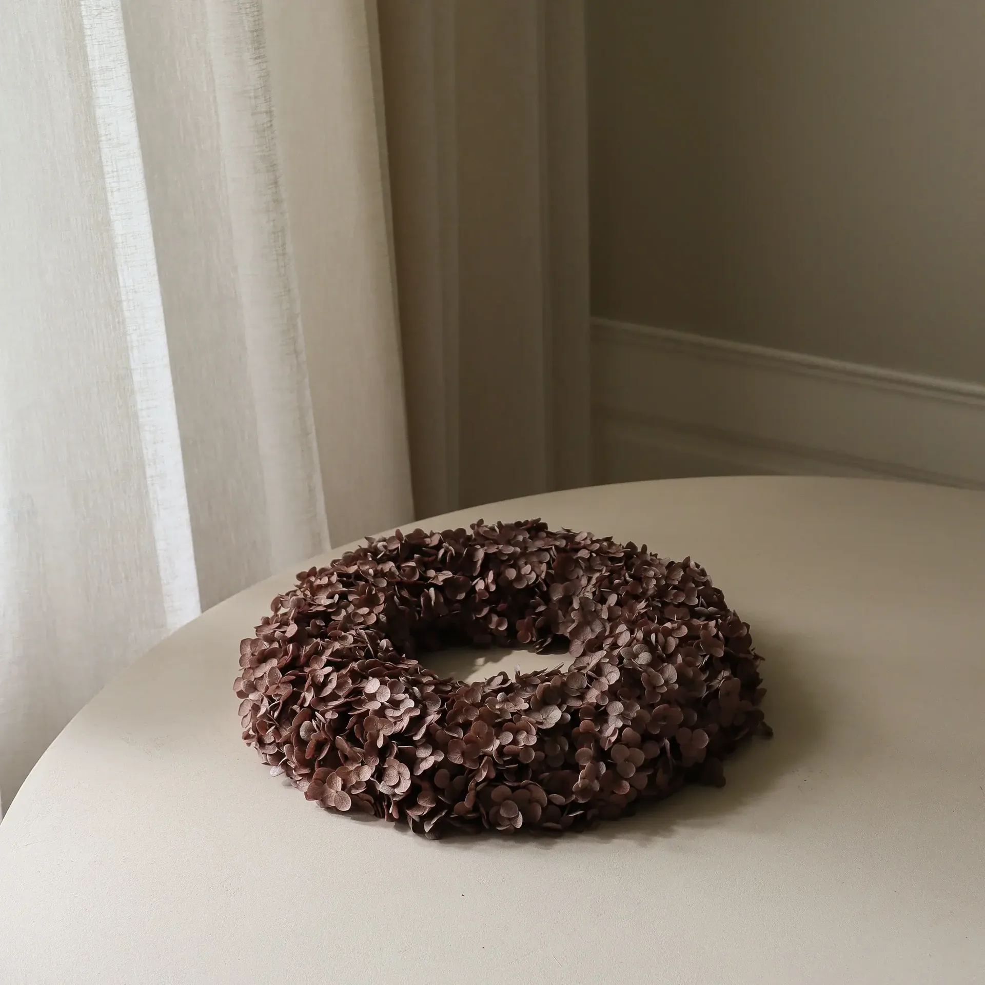 Hortensia Wreath blomkrans, Brown, 40 cm Botané