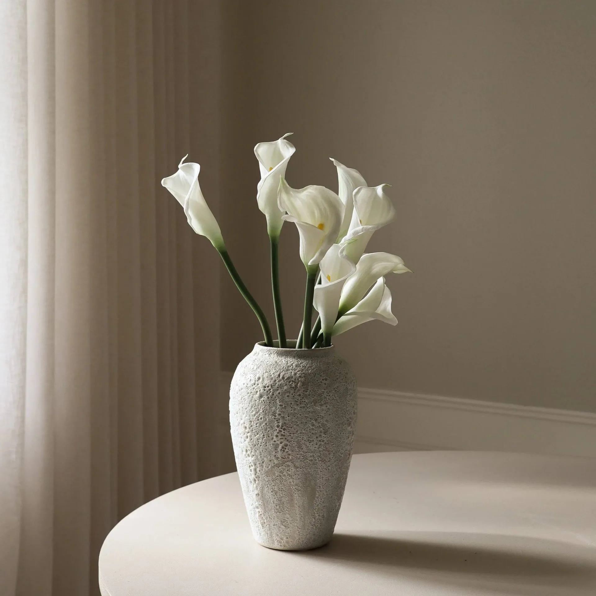 Kalla lilja konstgord bukett, Vit, 65 cm, 8 st Botané