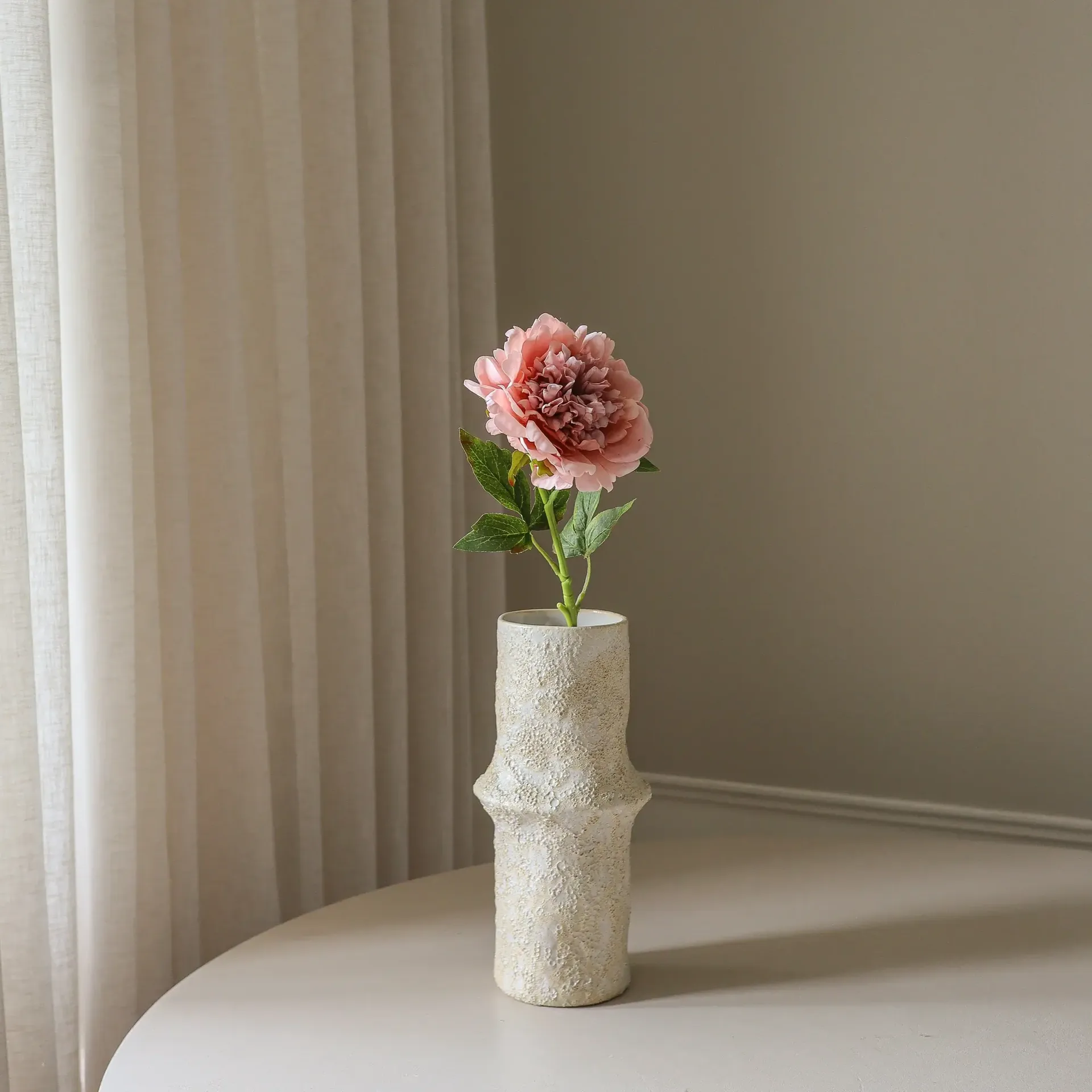 Pion konstgjord blomma, Dusty pink, 56 cm, 1 st Botané