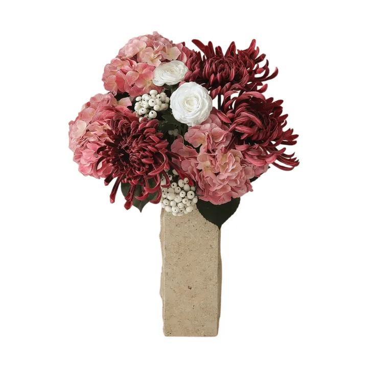 Rose reverie konstgjord bukett - Hortensia, spindelkrysantemum, ranunkel, 77 cm - Botané