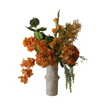 The Orangery konstgjord bukett - Cymbidiumorkidé-gladiolus-hortensia, 85 cm, 10 st - Botané