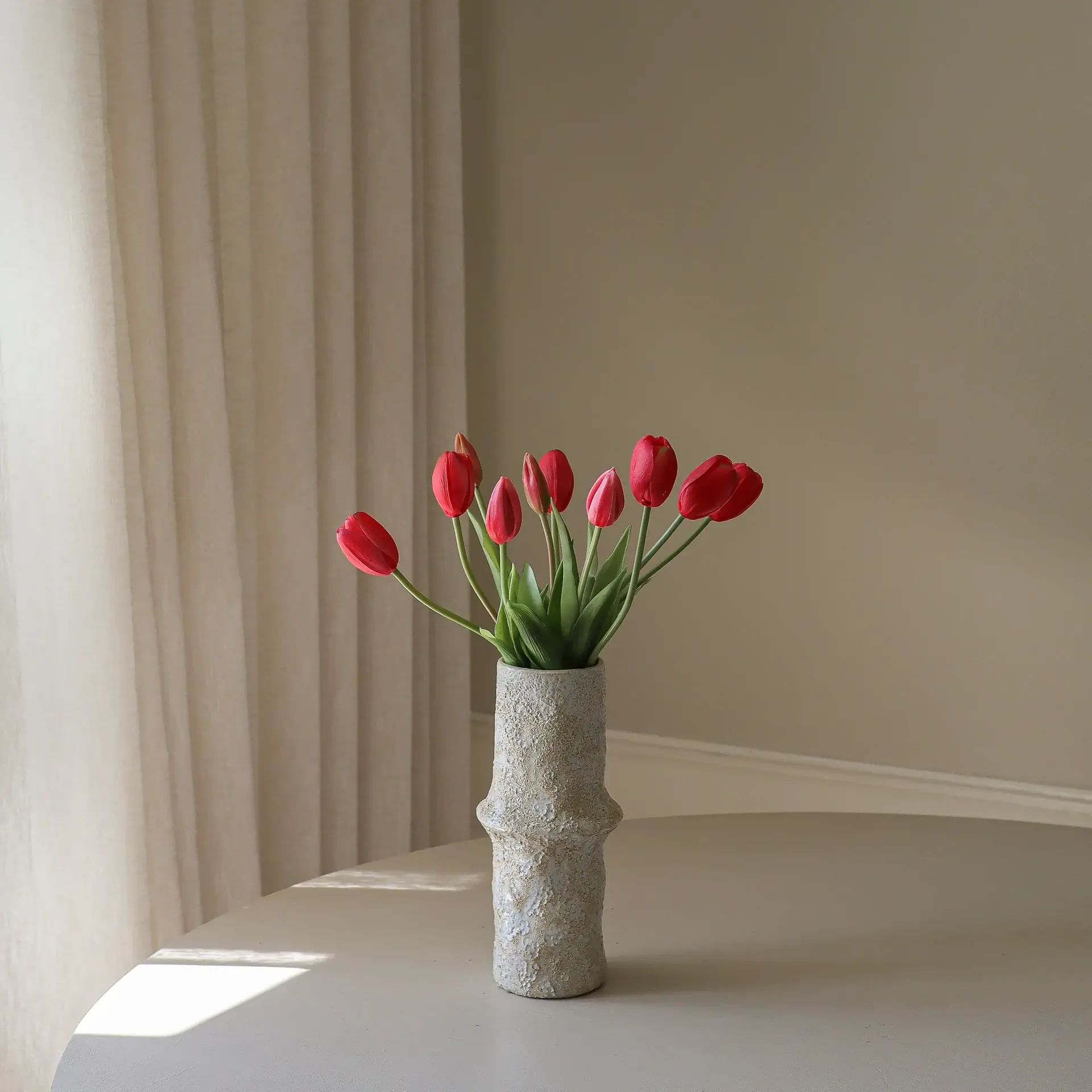 Tulpaner konstgjord bukett, Light red, 5 st Botané