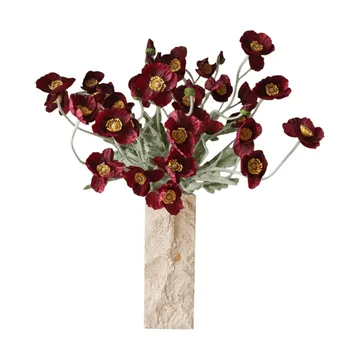 Vallmo konstgjord bukett - Burgundy, 56 cm, 10 st - Botané