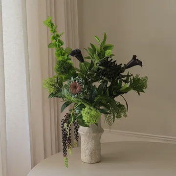Verdant Noir konstgjord bukett - Kalla-spindelkrysantemum-höstsolros, 92 cm, 13 st - Botané