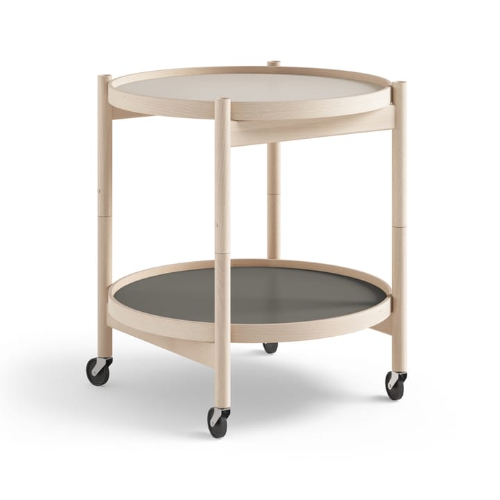 Bølling Tray Table model 50 rullbord - stone, obehandlat bokstativ - Brdr. Krüger